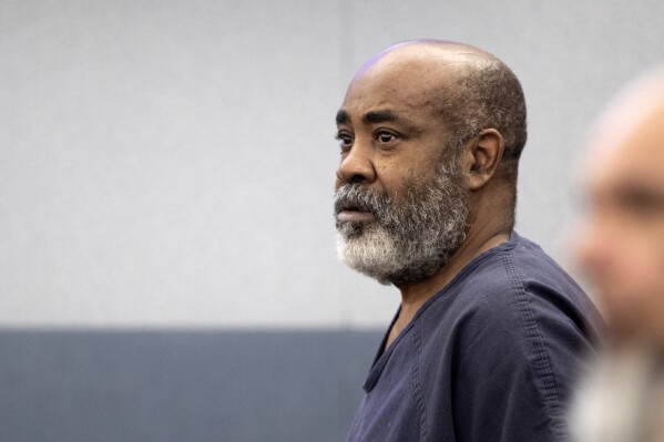 Duane "Keffe D" Davis makes an appearance in Clark County District Court Tuesday, Nov. 7, 2023, in Las Vegas. Davis was arrested in September and has pleaded not guilty to murder in the 1996 killing of rapper Tupac Shakur. (Steve Marcus/Las Vegas Sun via AP, Pool)