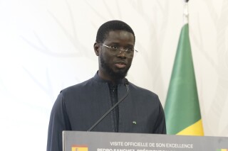 FILE - Senegal's President Bassirou Diomaye Faye attends a press conference in Dakar, Senegal, Aug. 29, 2024. (AP Photo/Annie Risemberg, File)