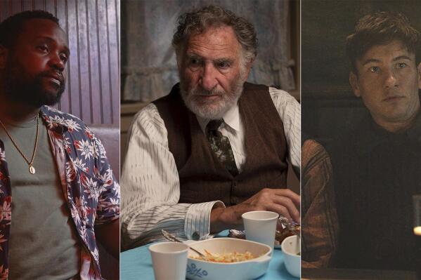 This combination of photos shows Oscar nominees for the best supporting actor category, from left. Brendan Gleeson in "The Banshees of Inisherin," Brian Tyree Henry in "Causeway," Judd Hirsch in "The Fabelmans," Barry Keoghan in "The Banshees of Inisherin," and Ke Huy Quan in "Everything Everywhere All at Once." (Searchlight/Apple/Universal/Searchlight/A24 via AP)