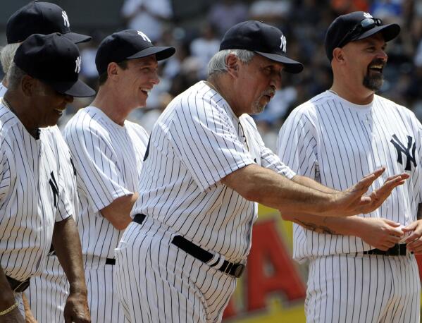 Yankees owner George Steinbrenner having a laugh with Darryl