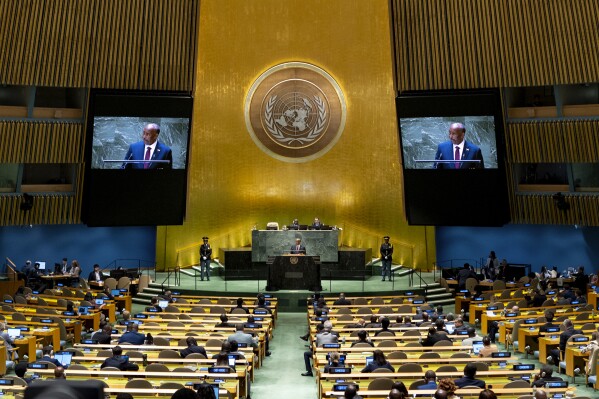 Abdel-Fattah Al-Burhan Abdelrahman Al-Burhan, President of the Transitional Sovereign Council of Sudan, addresses the 78th session of the United Nations General Assembly, Thursday, Sept. 21, 2023. (AP Photo/Craig Ruttle)