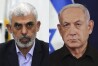This combination of photos shows Yahya Sinwar, head of Hamas in Gaza, in Gaza City, Wednesday, April 13, 2022, left, and Israeli Prime Minister Benjamin Netanyahu in Tel Aviv, Israel on Oct. 28, 2023. (AP Photo)