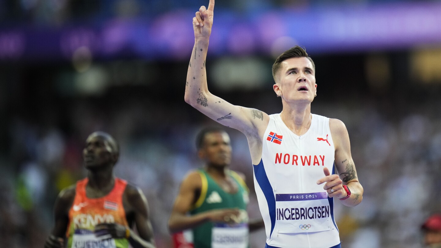 Norske Jakob Ingebrigtsen vinner 5000 meter i Paris-OL etter å ha blitt nummer fire på 1500 meter