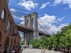 The Brooklyn Bridge is seen in New York on Monday, June 10, 2024. Social media users are sharing videos showing banners from the HBO series "House of the Dragon" hanging from the Brooklyn and Manhattan bridges, falsely claiming that the banners are real. (Melissa Goldin via ĢӰԺ)