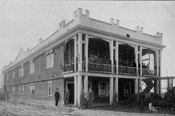 In this 1912 image provided by the Alaska State Library is the entrance to the men's pavilion at Morningside Hospital in Portland, Ore. (Alaska State Library, Historical Collections via AP)