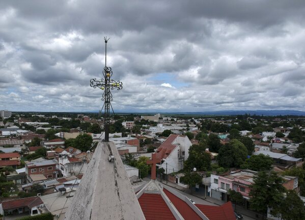 
              This Wednesday, Jan. 16, 2019 photo shows Oran city, Argentina. Pope Francis accepted Bishop Gustavo Zanchetta's resignation in August 2017 after priests in this remote northern Argentine diocese rebelled under his authoritarian rule and sent reports to the Vatican embassy in May or June of 2017 alleging abuse of power and sexual abuses with adult seminarians, the former vicar said. (AP Photo/Natacha Pisarenko)
            
