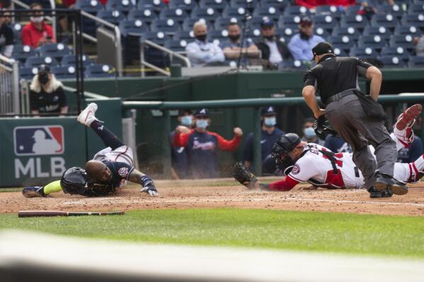 Washington Nationals Catcher Yan Gomes hits in the first inning