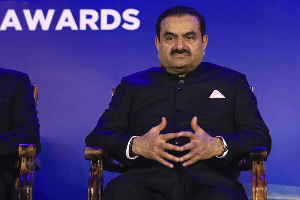 Gautam Adani, Indian billionaire and chairman of Adani Group, presides over the 51st Gems and Jewelry awards function in Jaipur, India, on Nov. 30, 2024. (AP Photo, File)