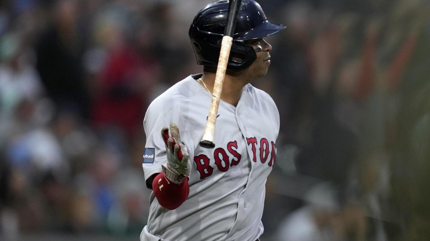 Devers homers twice, drives in 4 as Red Sox beat staggering