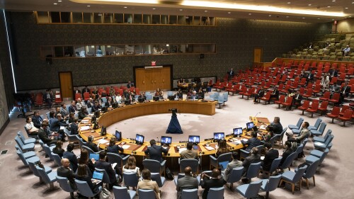 The UN Security Council meets to discuss the maintenance of peace and security of Ukraine, Friday, July 21, 2023, at United Nations headquarters. (AP Photo/Eduardo Munoz Alvarez)