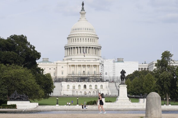 The U.S. Capitol is seen, Wednesday, Aug 30, 2023, in Washington. (AP Photo/Mariam Zuhaib)