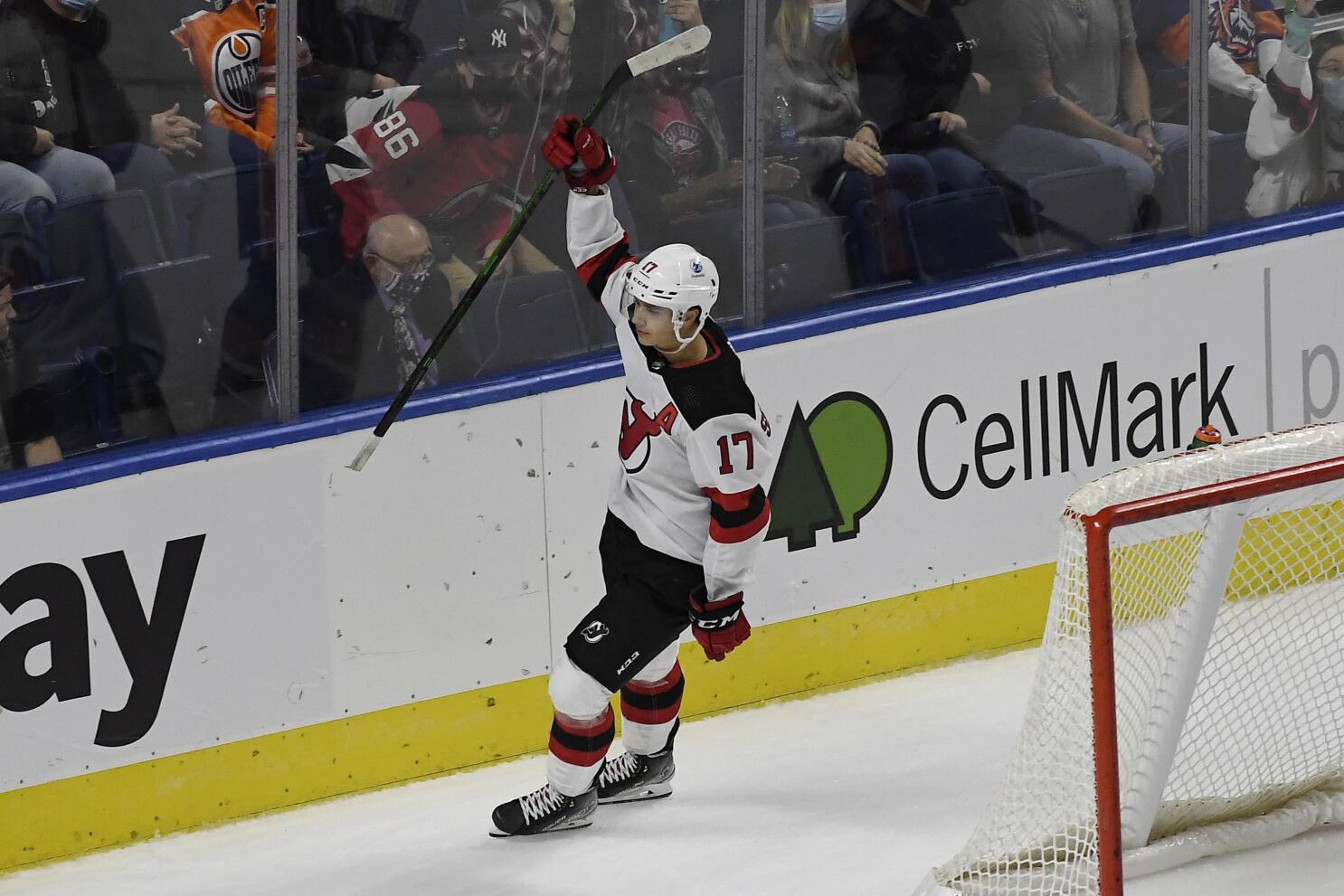 Yegor Sharangovich scores first NHL goal to lift Devils in OT