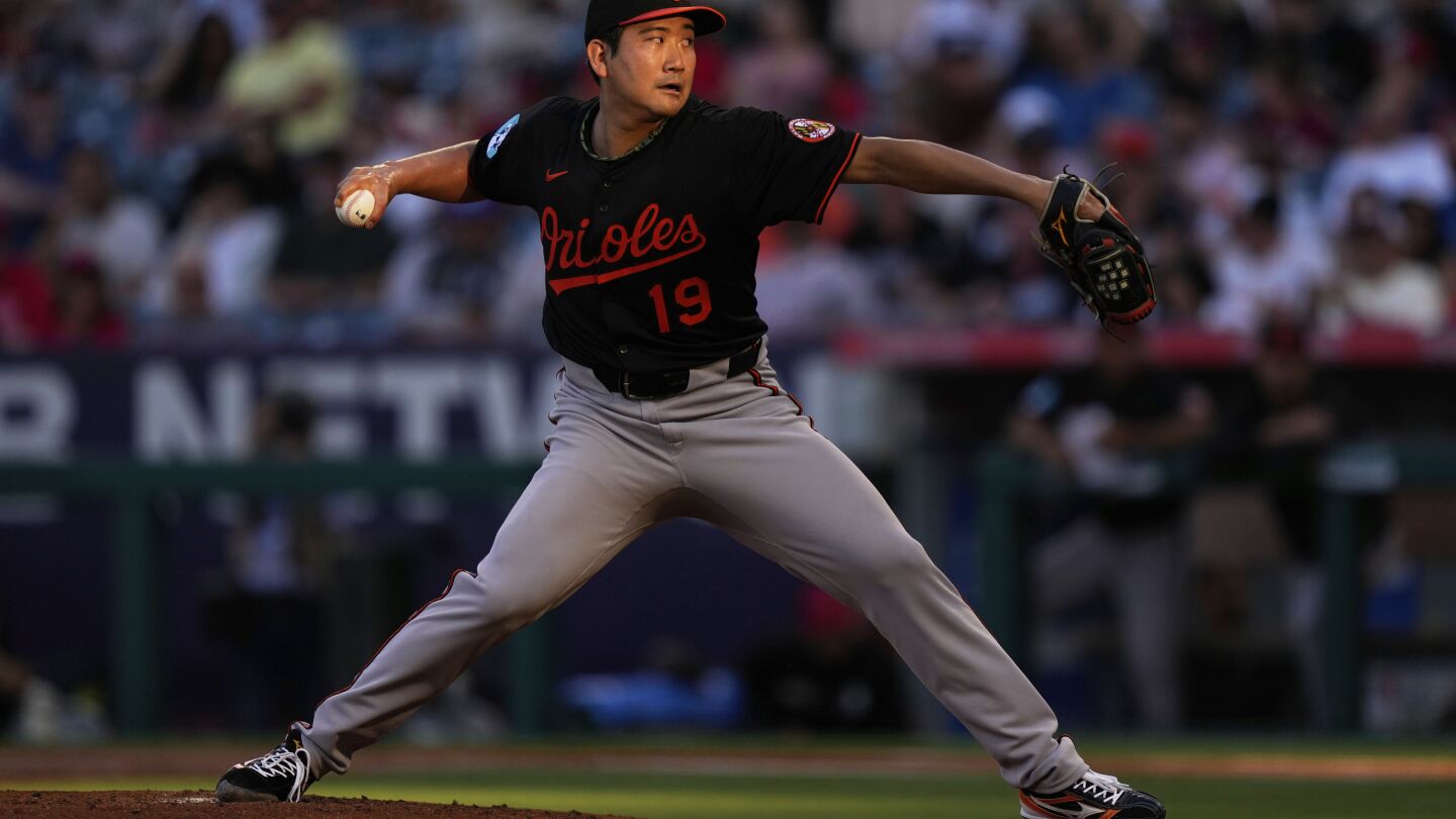 Sugano Leads Orioles Past Angels, Ends Losing Streak