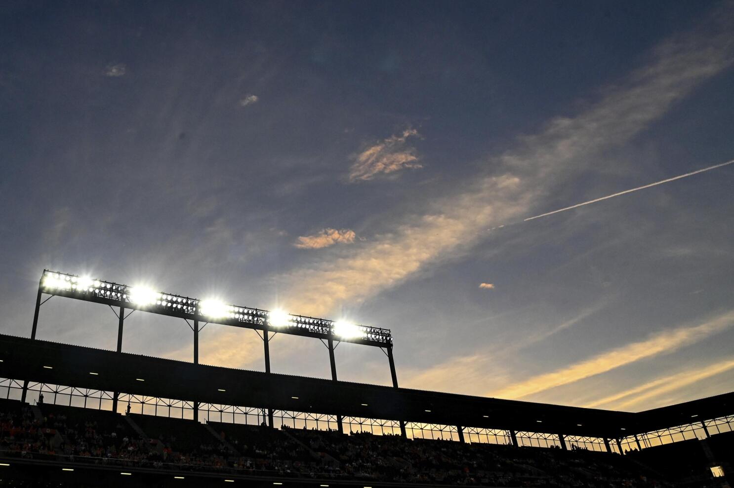 BALTIMORE, MD - JUNE 21: The sun sets during a game between the Baltimore  Orioles and Washington Nationals on June 21, 2022 at Oriole Park at Camden  Yards in Baltimore, Maryland. (Photo