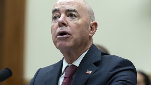 Homeland Security Secretary Alejandro Mayorkas testifies before the House Judiciary Committee hearing on Oversight of the U.S. Department of Homeland Security on Capitol Hill in Washington, Wednesday, July 26, 2023. (AP Photo/Jose Luis Magana)