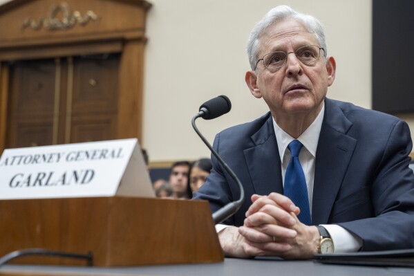 Attorney General Merrick Garland testifies during a House Judiciary Committee hearing on the Department of Justice, Tuesday, June 4, 2024, on Capitol Hill in Washington. (AP Photo/Jacquelyn Martin)