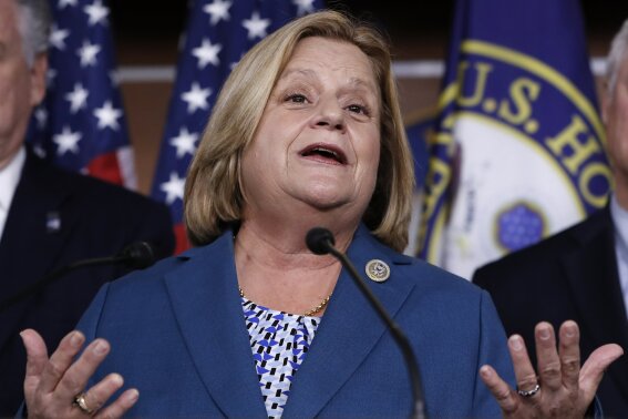 FILE - In this Nov. 9, 2017, file photo, the then Rep. Ileana Ros-Lehtinen, R-Fla., speaks during a news conference on the Deferred Action for Childhood Arrivals (DACA) program​on Capitol Hill in Washington. The U.S. Justice Department is investigating the now former Florida Congresswoman Ros-Lehtinen accused of spending at least $50,000 of campaign money on vacations and restaurant and luxury hotel bills. WFOR-TV first reported the investigation Wednesday. (AP Photo/J. Scott Applewhite, File)