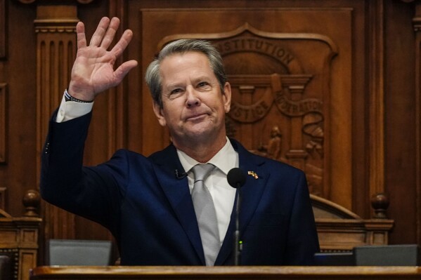 Georgia Gov. Brian Kemp delivers the State of the State speech, Thursday, Jan. 11, 2024, in Atlanta. (AP Photo/Brynn Anderson)