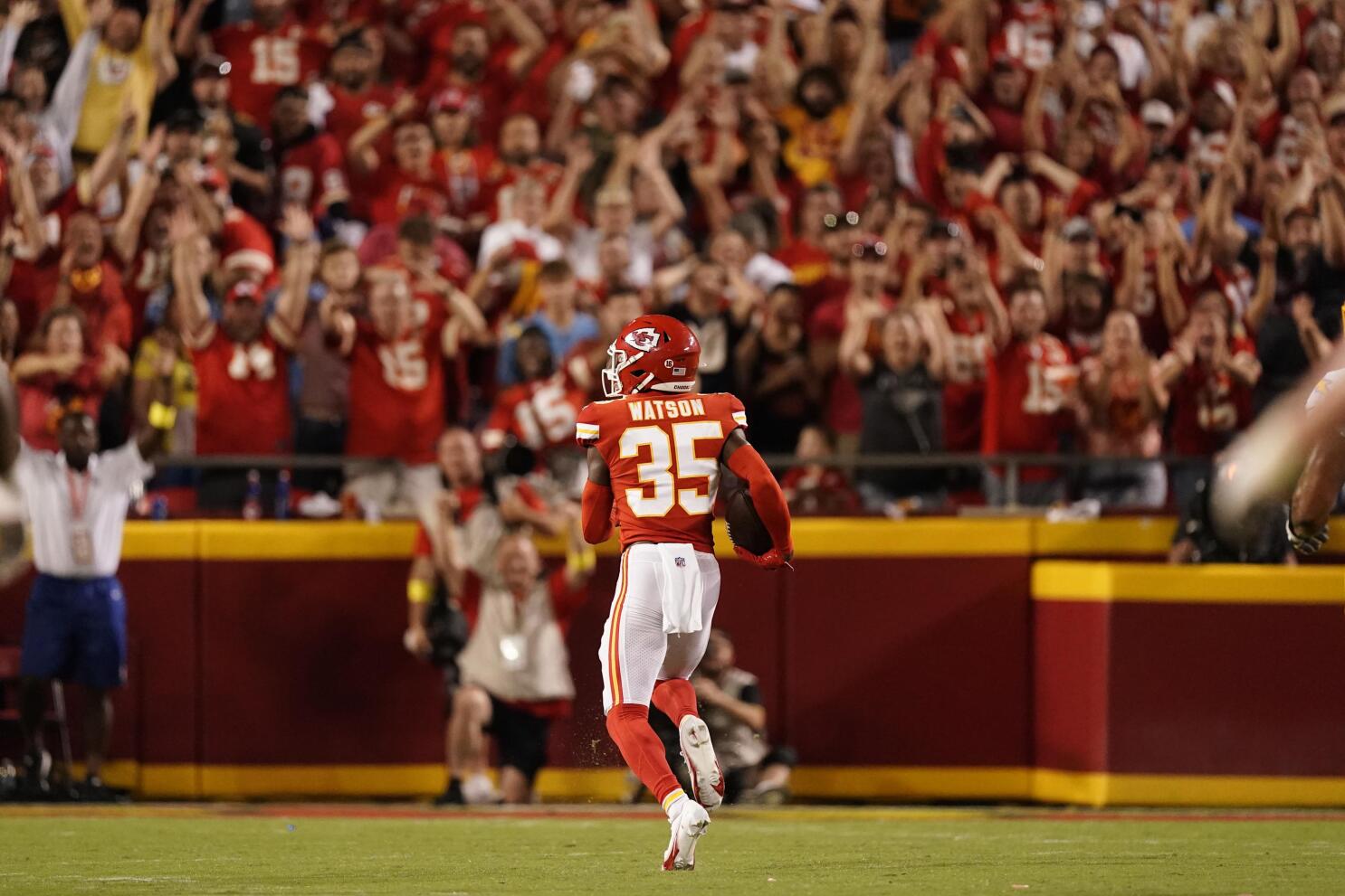 KANSAS CITY, MO - SEPTEMBER 15: Los Angeles Chargers safety Derwin James  Jr. (3) after an NFL game between the Los Angeles Chargers and Kansas City  Chiefs on September 15, 2022 at