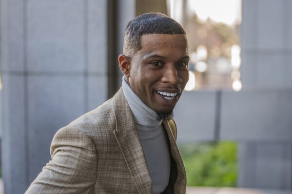 Singer Tory Lanez returns to the Clara Shortridge Foltz Criminal Justice Center for his trial, Dec. 13, 2022, in Los Angeles. (AP Photo/Damian Dovarganes, File)