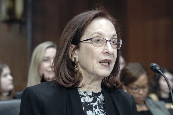 Shira Perlmutter, Register of Copyrights and Director of the U.S. Copyright Office, testifies during a Senate Judiciary Subcommittee on Intellectual Property oversight hearing of the United States Copyright Office, Nov. 13, 2024, on Capitol Hill in Washington. (AP Photo/Mariam Zuhaib, file)