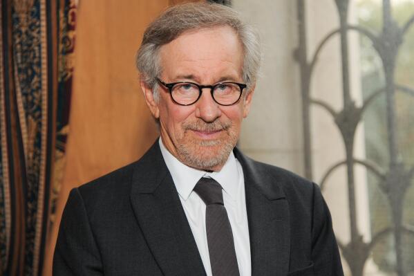 FILE - In this Oct. 3, 2013 file photo, filmmaker Steven Spielberg poses at the Museum of Natural History before the Ambassadors For Humanity Gala in New York. The nearly three year wait since Spielberg’s last movie (2012’s “Lincoln”) comes to an end this October with the spy thriller “Bridge of Spies.” The movie opens in U.S. theaters on Oct. 16, 2015. (Photo by Evan Agostini/Invision/AP, File)