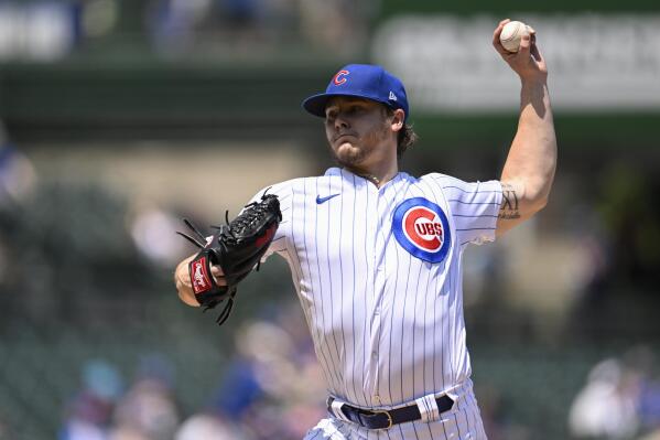 Chicago Cubs pitcher Justin Steele (35) throws during the first inning of a baseball game against the Tampa Bay Rays, Wednesday, May 31, 2023, in Chicago. (AP Photo/Quinn Harris)