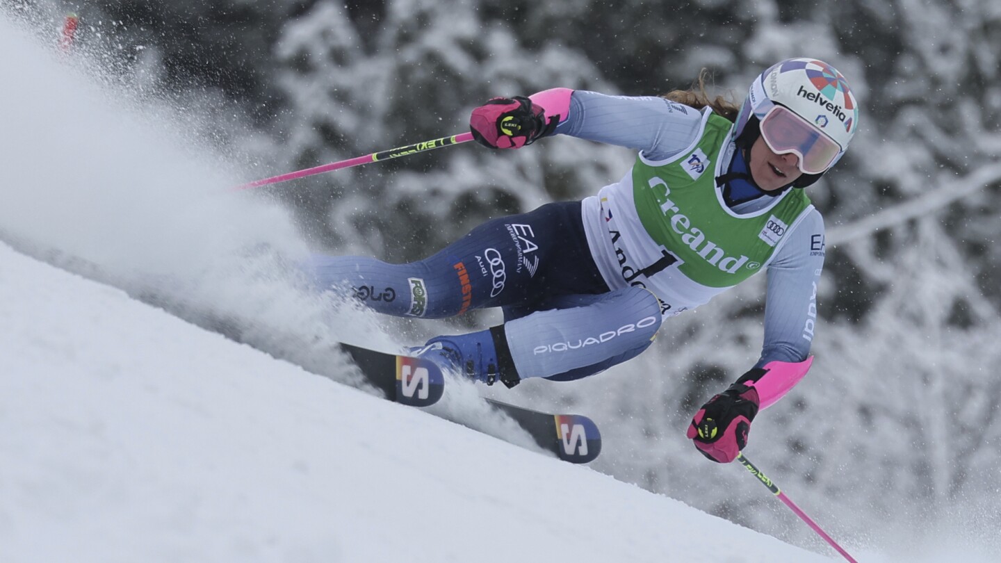 Italian teammates Brignone and Bassino in 1st and 2nd after World Cup GS first run with Shiffrin absent