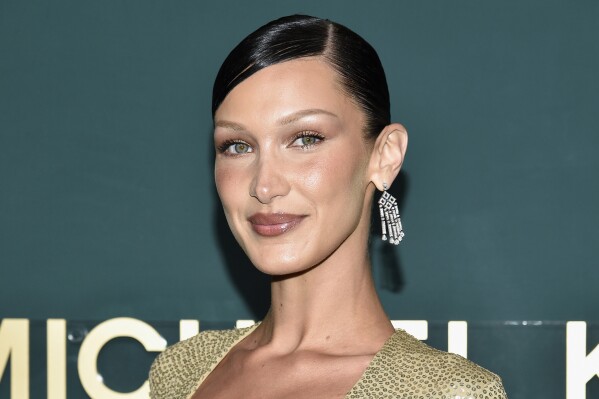 FILE - Bella Hadid attends the God's Love We Deliver 16th annual Golden Heart Awards at The Glasshouse on Monday, Oct. 17, 2022, in New York. Israel’s far-right national security minister has lashed out at supermodel Hadid Friday, Aug. 25, 2023, for criticizing his recent fiery televised remarks about Palestinians in the occupied West Bank. (Photo by Evan Agostini/Invision/AP)