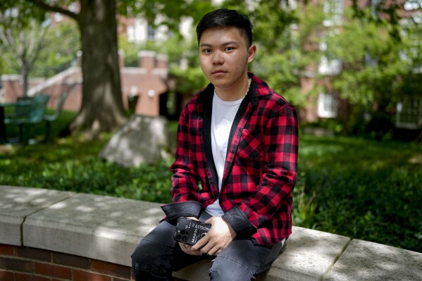 Bao Le, 18, sits for a photo on Tuesday, April 23, 2024, in Nashville, Tenn. The Associated Press spoke with teenagers and young adults about their experiences on social media and what they wish they had known when they first got online. (AP Photo/George Walker IV)