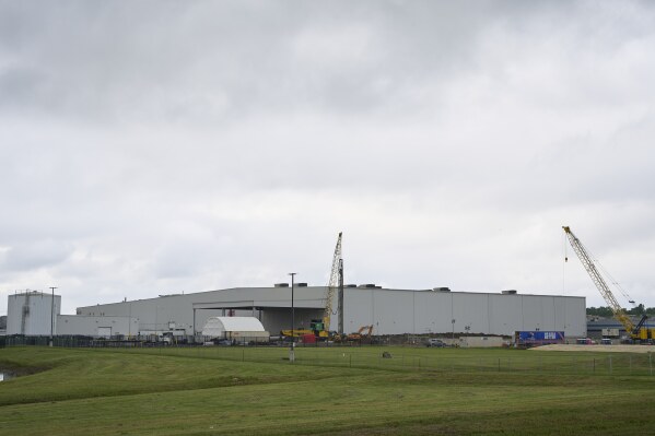 The xAI data center is seen May 7, 2025, in Memphis, Tenn. (AP Photo/George Walker IV)