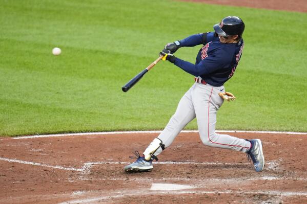 Jarren Duran of the Boston Red Sox bats during the first inning of