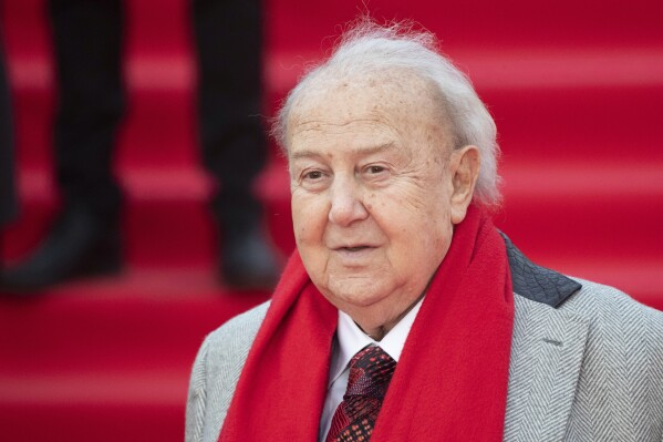 Georgian and Russian sculptor Zurab Tsereteli poses during the opening ceremony of the 41st Moscow International Film Festival in Moscow, Russia, on April 18, 2019. (AP Photo/Pavel Golovkin, File)