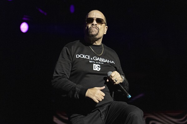 FILE - Ice-T performs at the Essence Festival in New Orleans on July 1, 2023. Ice-T will headline The National Celebration of Hip Hop, free concerts held at the West Potomac Park on the National Mall in Washington D.C. on Oct. 6 and 7. (Photo by Amy Harris/Invision/AP, File)