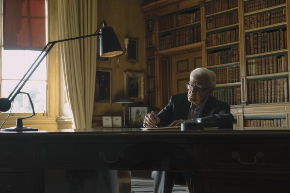 This image released by Apple TV+ shows John le Carré in a scene from "The Pigeon Tunnel." (David Appleby/Apple TV+ via AP)