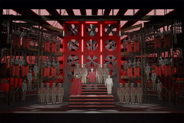 This image released by the Washington National Opera shows a set rendering by Wilson Chin showing one of his designs for a new production of Giacomo Puccini's 