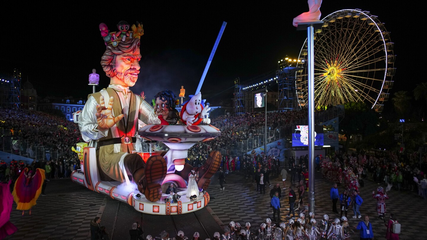 Карнавалните паради на Френската Ривиера празнуват предстоящите Олимпийски игри и поп културата