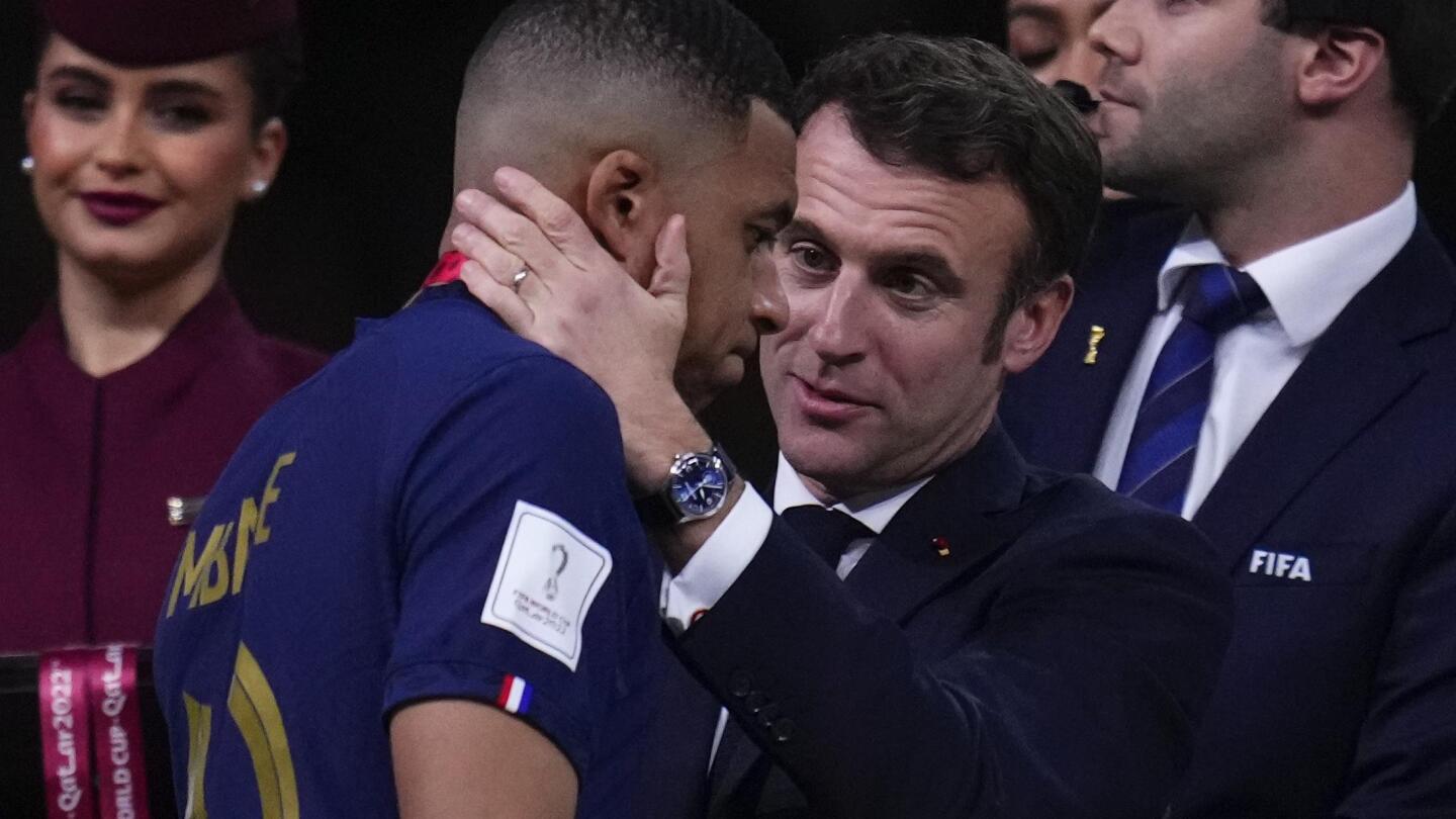 Very sad' French President Emmanuel Macron consoles team, then