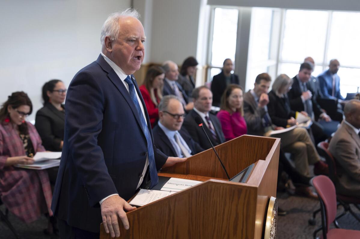 Walz proposes tax credit checks for 2.5M Minnesota families AP News