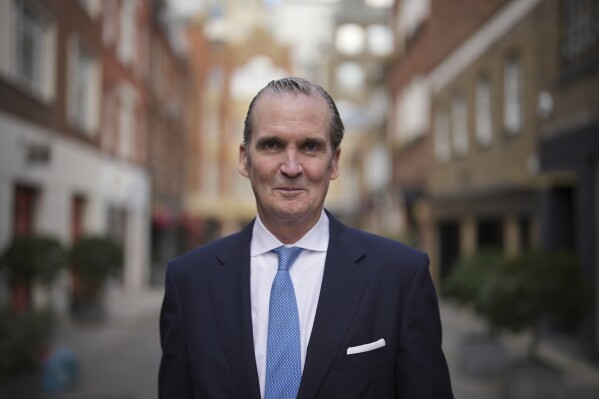 Greg Swenson of Republicans Overseas UK, poses for a photograph in London, Thursday, March 20, 2025. (AP Photo/Kin Cheung)