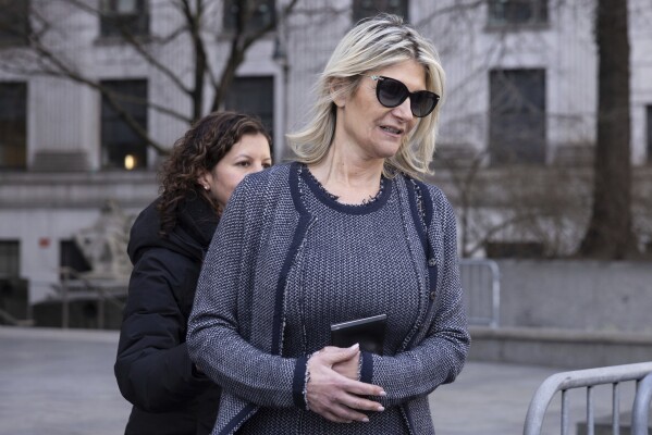 Nadine Menendez, wife of Sen. Bob Menendez, D-N.J., leaves Manhattan federal court, Thursday, March. 21, 2024, in New York. (AP Photo/Yuki Iwamura, File)
