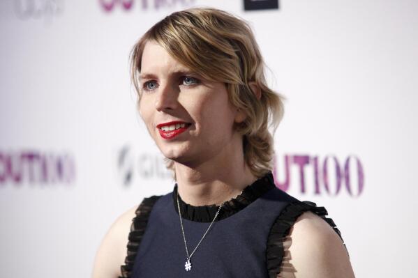 FILE - In this Nov. 9, 2017, file photo, Chelsea Manning attends the 22nd Annual OUT100 Celebration Gala at the Altman Building in New York. Former intelligence analyst Manning is again asking a judge to let her out of jail. Her lawyers filed a motion seeking her release Wednesday, Feb. 19, 2020, in federal court in Alexandria, Va. The lawyers say Manning has shown during 11 months of incarceration that she can't be coerced into testifying. (Photo by Andy Kropa/Invision/AP, File)