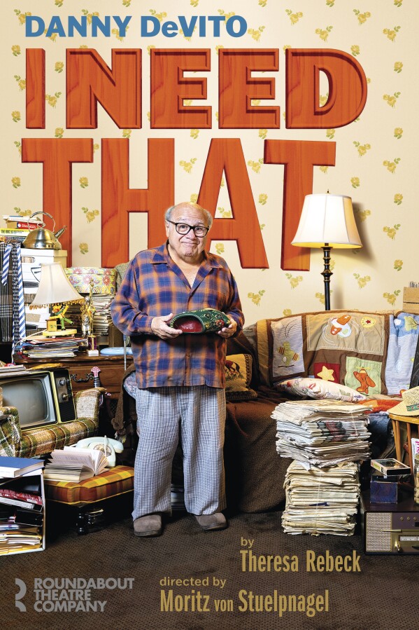 This image released by Polk Pr shows promotional art for Theresa Rebeck's play "I Need That" starring Danny DeVito. (Polk PR via AP)