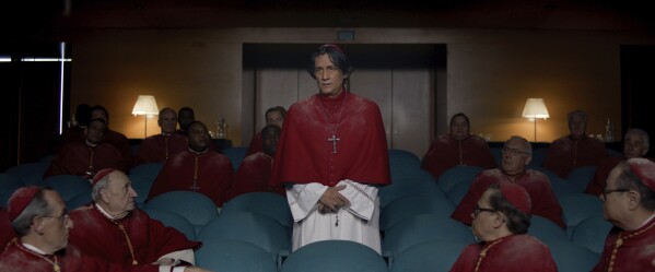 This image released by Focus Features shows Carlos Diehz in a scene from "Conclave." (Focus Features via AP)