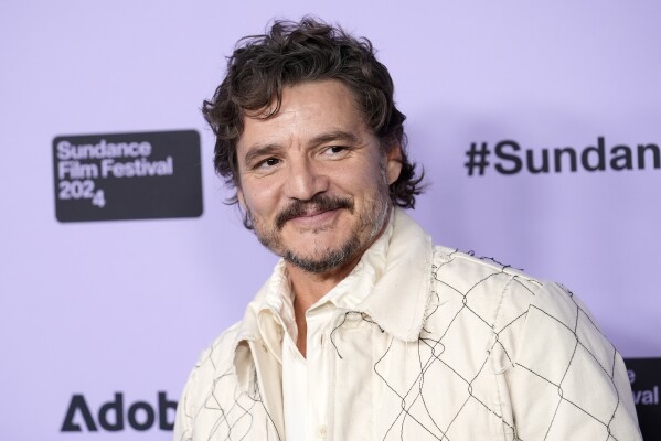Pedro Pascal, a cast member in "Freaky Tales," poses at the premiere of the film at Eccles Theatre during the 2024 Sundance Film Festival, Thursday, Jan. 18, 2024, in Park City, Utah. (AP Photo/Chris Pizzello)