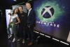 IMAGE DISTRIBUTED FOR XBOX - Sarah Bond, from left, CVP Game Creator Ecosystem, Phil Spencer, Head of Xbox, and Matt Booty, CVP Xbox Game Studios, pose during the 2023 Xbox FanFest on Sunday, June 11, 2023 in Los Angeles. (Casey Rodgers/APImages for Xbox)