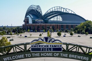 FILE - American Family Field is seen Sept. 15, 2023, in Milwaukee. Wisconsin Republicans floated changes Wednesday, Oct. 25, 2023, to a proposal funding Milwaukee Brewers stadium repairs, including a new tax on non-Brewers events, in an attempt to win over skeptics of the current plan to keep the team at American Family Field until at least 2050. (AP Photo/Morry Gash, File)