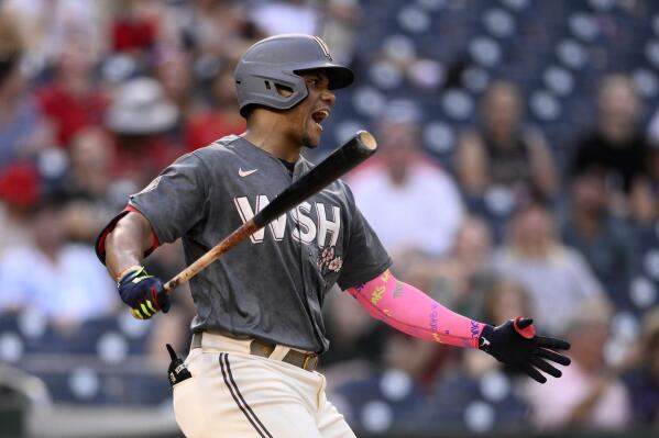 Washington Nationals Juan Soto during a MLB game against the Miami