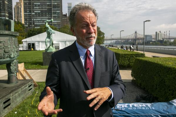 David Beasley, Executive Director of the United Nations World Food Program, speaks at the United Nations Headquarters on Thursday, Sept. 22, 2022. The U.N. food chief is warning that the world is facing "a perfect storm on top of a perfect storm" when it comes to hunger.   (AP Photo/Ted Shaffrey)