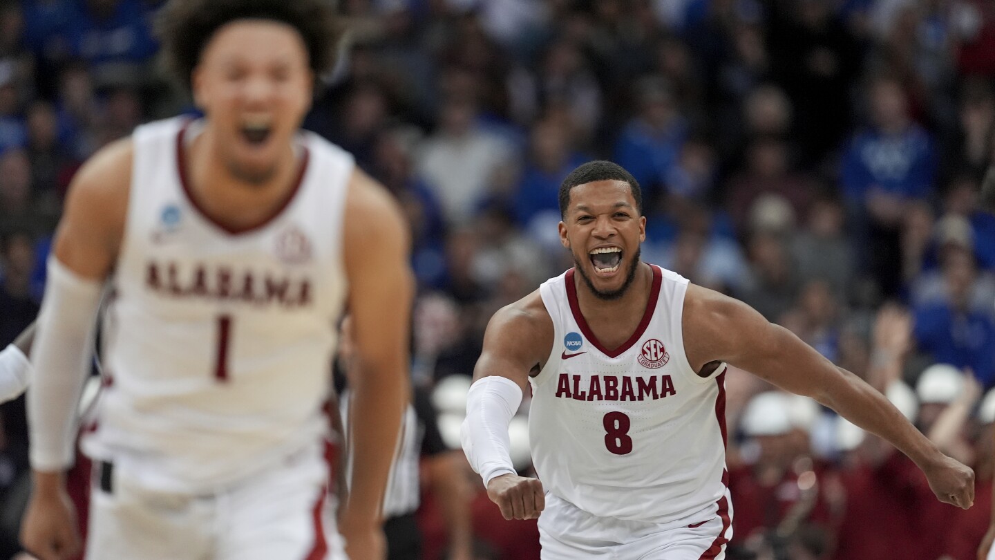 Alabama makes March Madness record 25 3s and romps past BYU 113-88 to reach Elite Eight